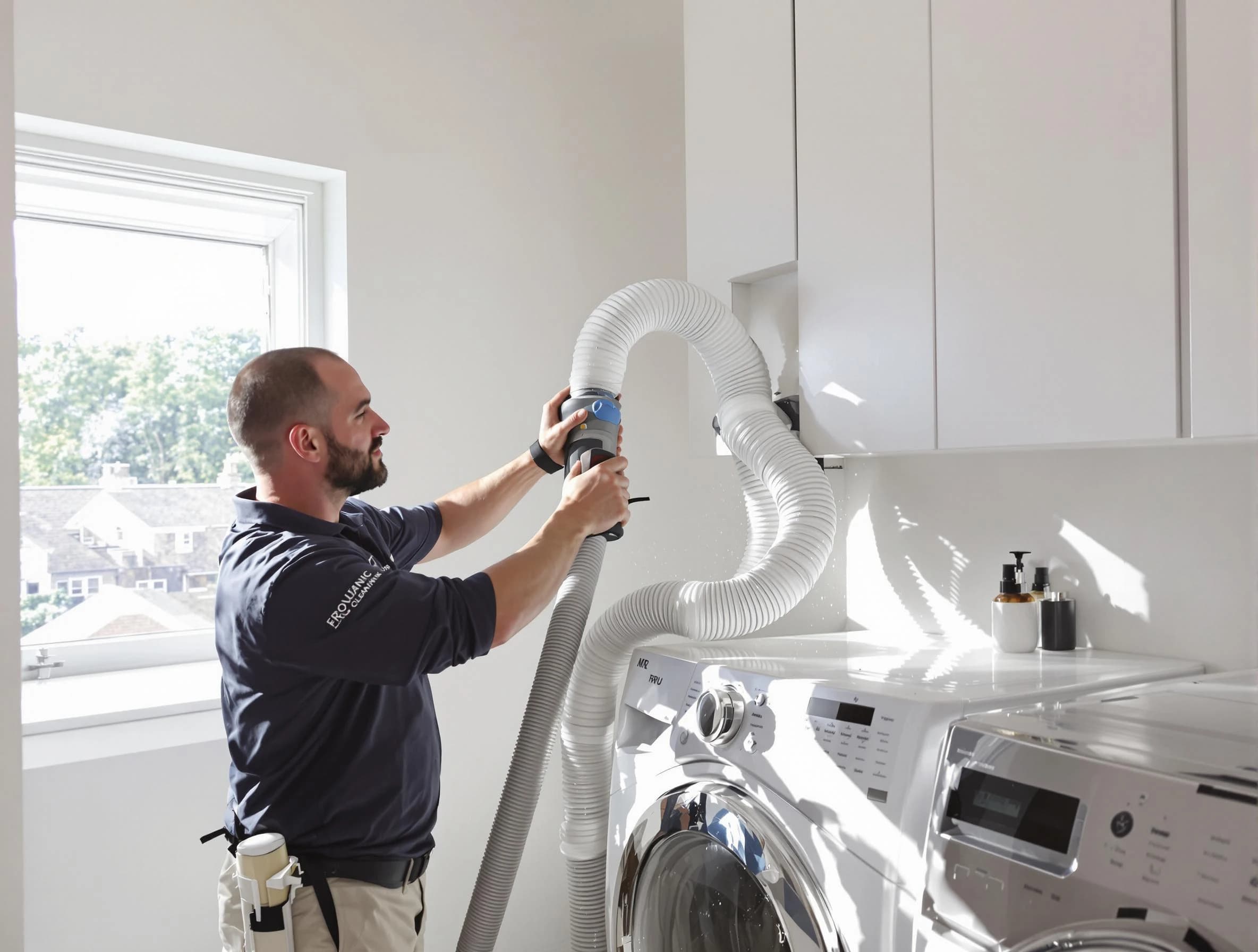 Certified Meadowbrook Dryer Vent Cleaning technician performing dryer vent cleaning in Meadowbrook