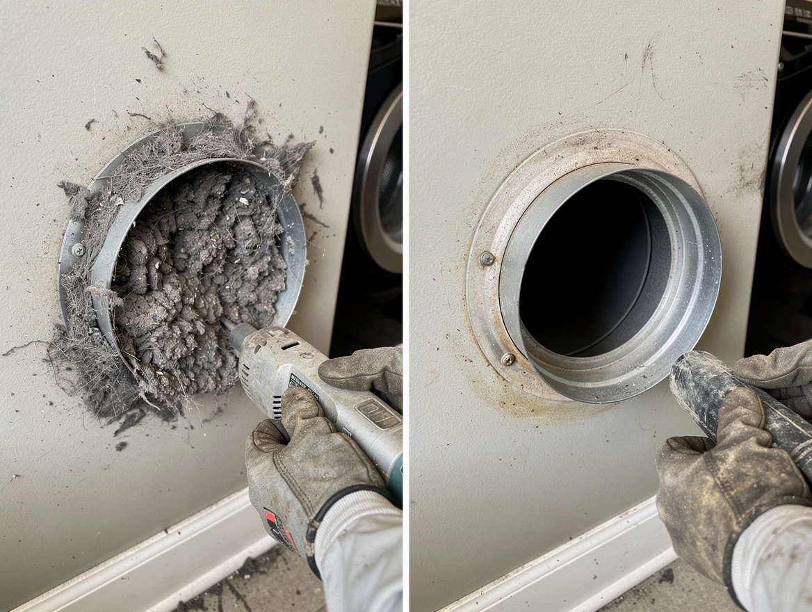 Professional clogged vent cleaning by Meadowbrook Dryer Vent Cleaning in Meadowbrook