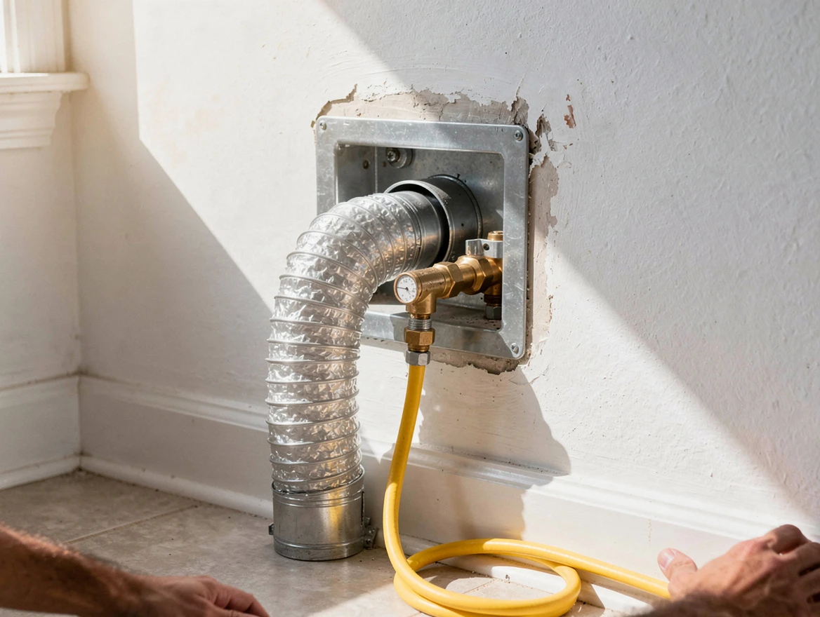 Meadowbrook Dryer Vent Cleaning certified technician performing specialized gas dryer vent cleaning in Meadowbrook